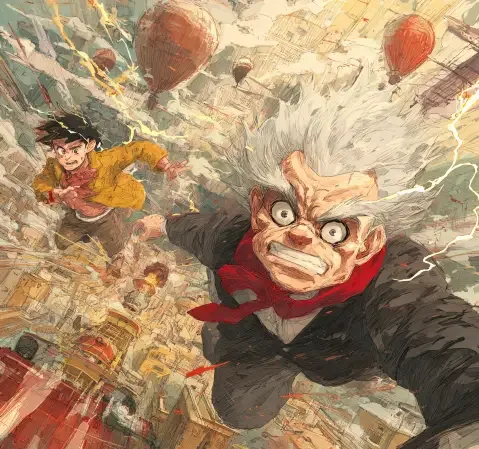 科幻题材漫画封面，宇航员站在星球表面